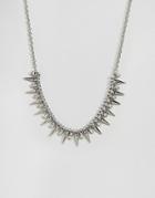 Missguided Spike Collar Necklace - Clear