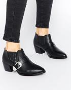 Truffle Collection Margie Western Ankle Boots - Black Pu