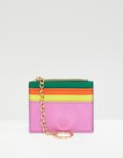 Asos Design Rainbow Cardholder With Key Chain - Multi