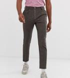 Asos Design Tall Cigarette Suit Pants In Green And Pink Houndstooth