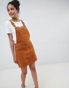 Miss Selfridge Cord Pinafore Dress In Light Brown - Brown