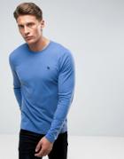 Abercrombie & Fitch Long Sleeve Top Slim Fit Pop Icon Crew Neck In Blue - Blue