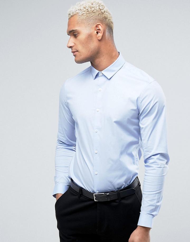 Asos Slim Shirt In Blue - Blue