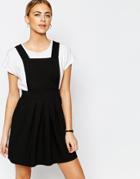 Love Tailored Mini Pinafore Dress - Black