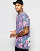 Hero's Heroine Longline T-shirt Floral - Navy