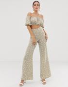 Public Desire X Lissy Roddy Wide Leg Pants Two-piece - Green