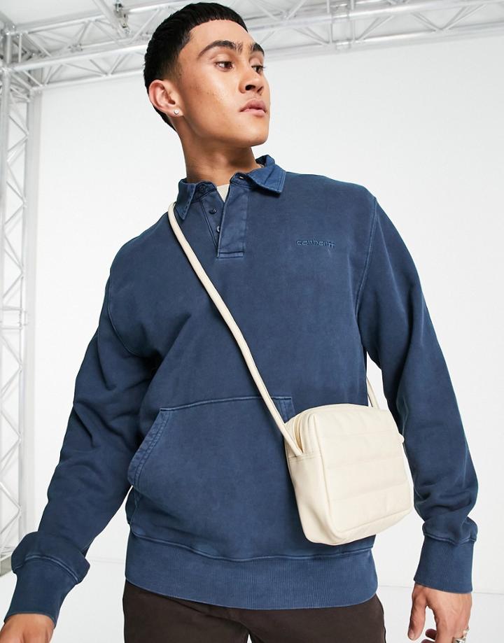 Carhartt Wip Duster Collared Sweatshirt In Navy