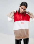 Na-kd Colour Block Oversized Logo Hoodie - Multi