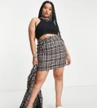 Urban Threads Plus A-line Mini Skirt In Black And White Plaid - Part Of A Set