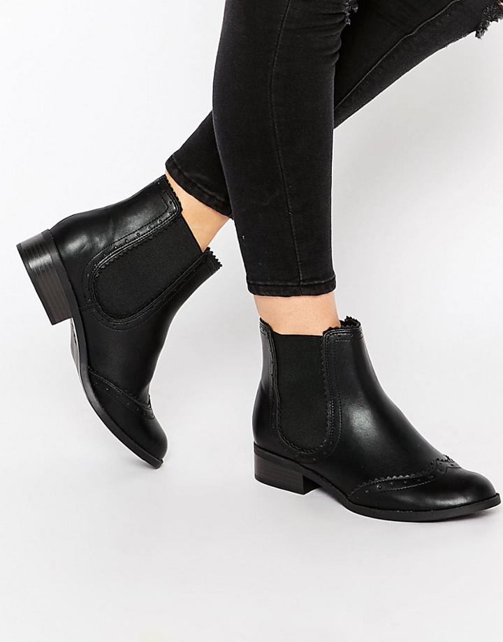 New Look Brogue Boot - Black