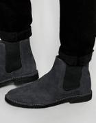 Asos Chelsea Desert Boots In Gray Suede - Gray