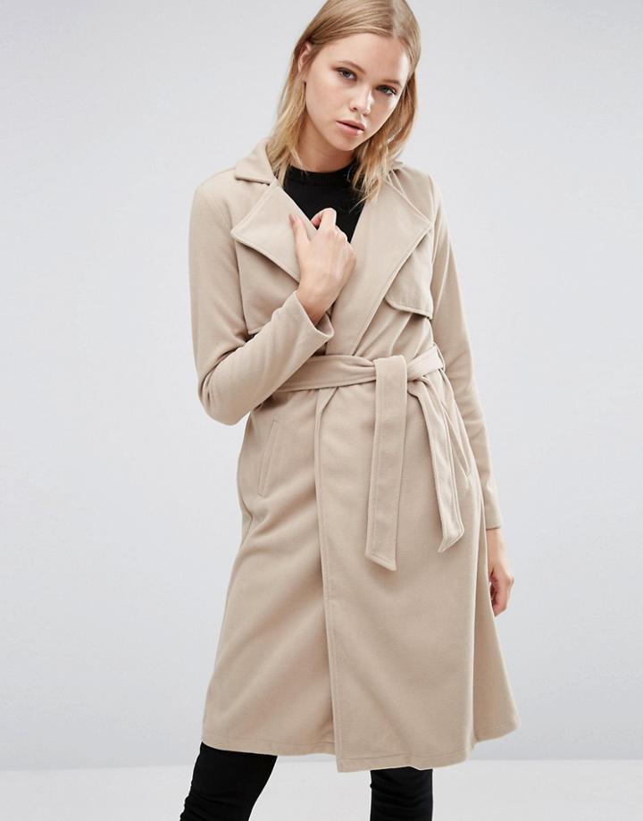 Love & Other Things Belted Duster Coat - Orange
