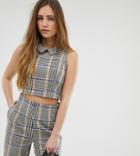 Miss Selfridge Blouse With Collar In Check-blue