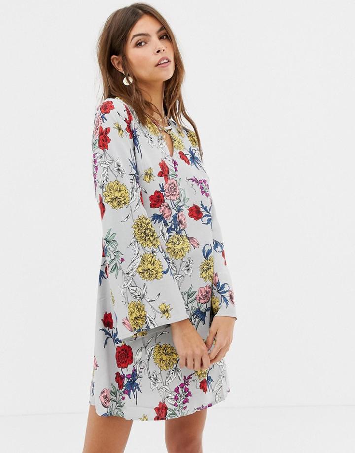 Glamorous Floral Shift Dress-gray