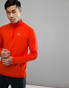 66o North Grettir Zip Neck Baselayer Long Sleeve Top In Orange - Orange