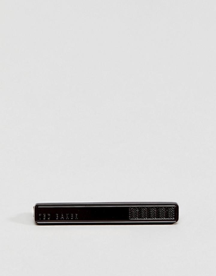 Ted Baker Redcard Herringbone Tie Bar In Brown - Brown