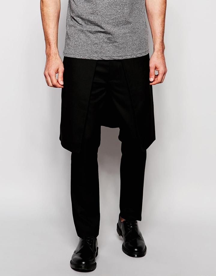 Asos Skinny Trouser With Side Panel - Black