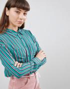 Daisy Street Relaxed Shirt In Contrast Stripe - Multi