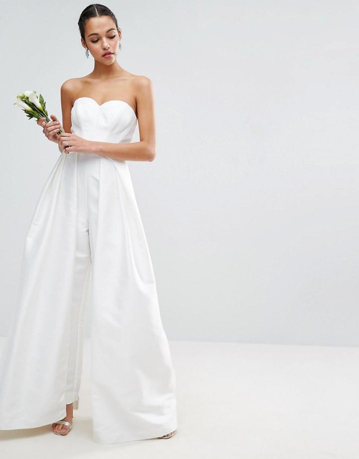 Asos Bridal Jumpsuit - White