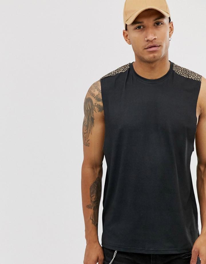 Bolongaro Trevor Leopard Tank In Black - Black