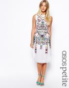Asos Petite Exclusive Premium Geo-tribal Embellished Midi Dress