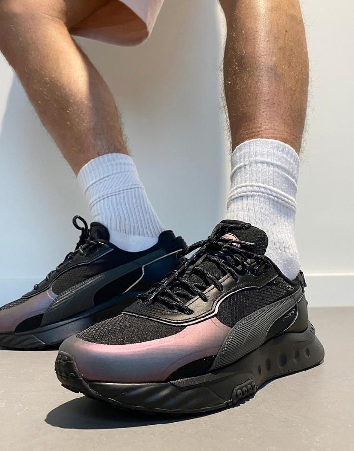 Puma Wild Rider Sneakers In Triple Black