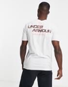 Under Armour Camo Wordmark T-shirt In Gray-grey