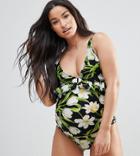 Asos Maternity Riviera Floral Frill Tankini Bikini Top - Multi