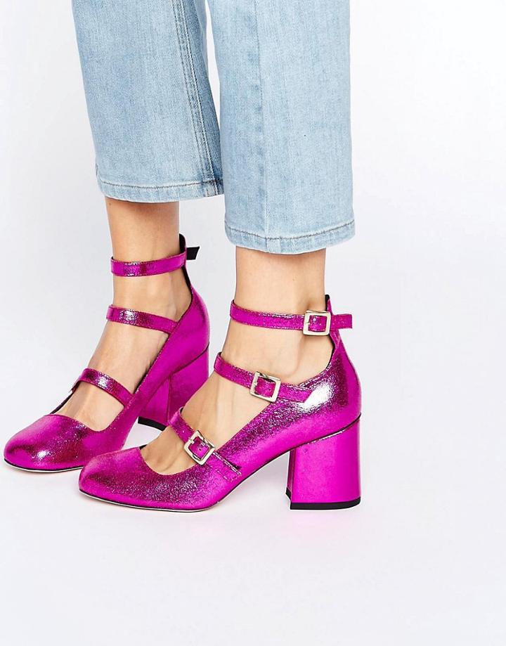 Asos Sylvir Mutli Buckle Heels - Pink