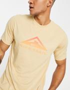 Nike Running Dri-fit Trail Logo T-shirt In Sand-white