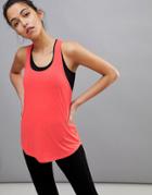 New Look Elastic Back Gym Tank - Red