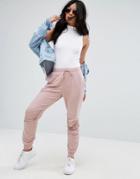 Asos Jogger With Ruched Detail - Pink