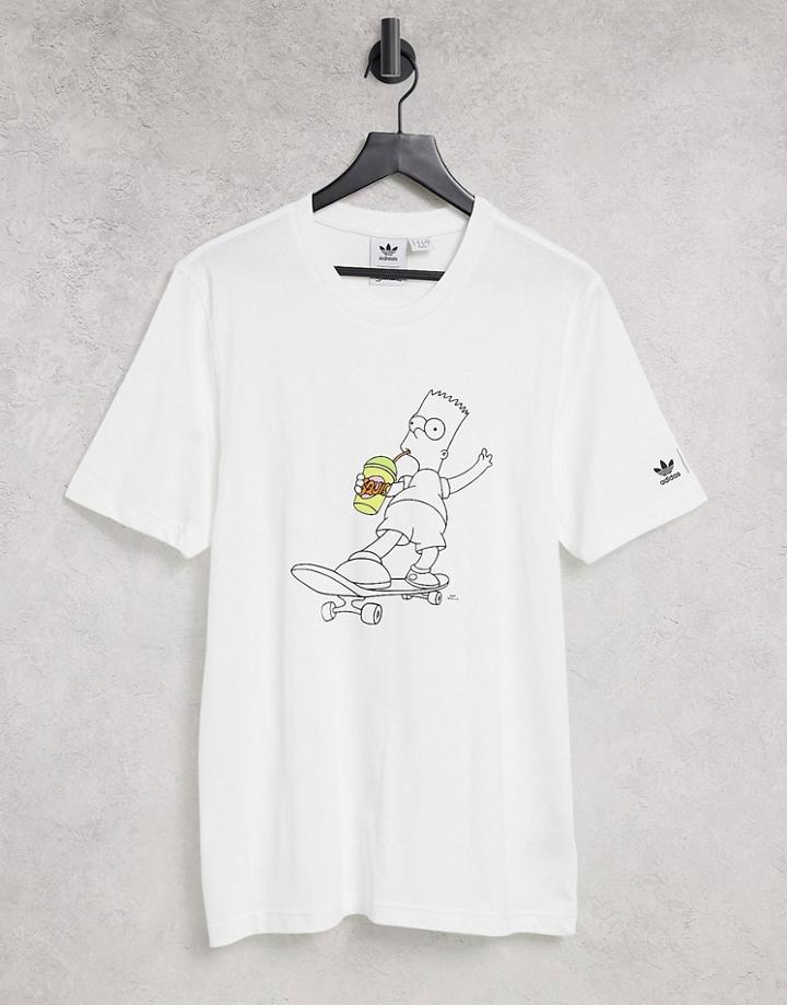 Adidas Originals X Simpson Bart Squishee T-shirt In White