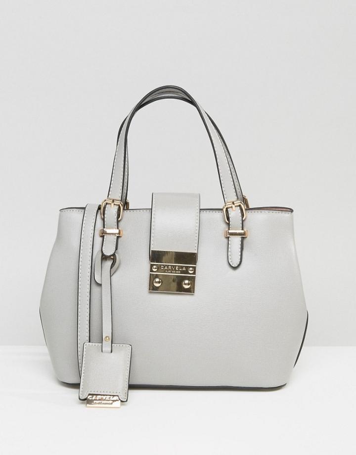 Carvela Micro Mandy Lock Slouch Bag - Gray