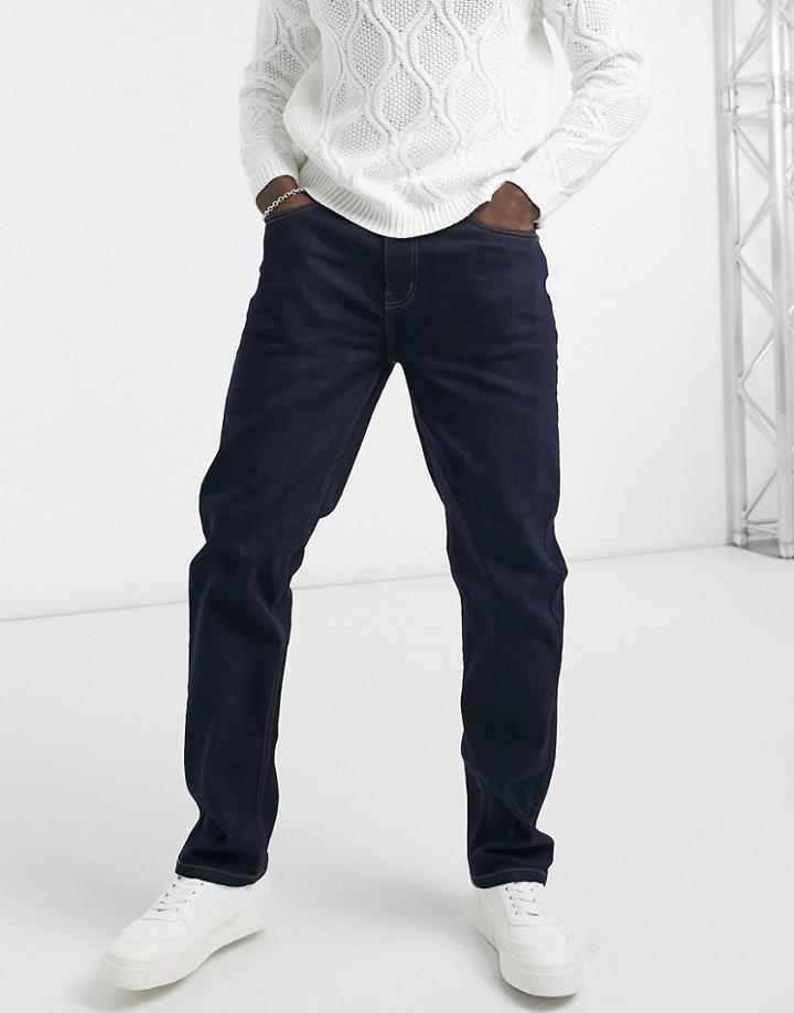Threadbare Slim Fit Jeans In Indigo Rinse-blues