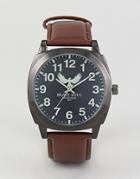 Brave Soul Watch With Black Dial And Brown Strap - Brown