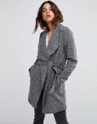 Vero Moda Belted Wool Coat - Gray