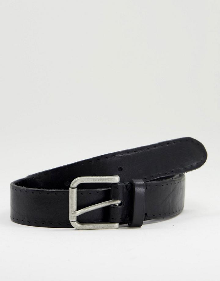 Selected Homme Terrel Leather Belt-black