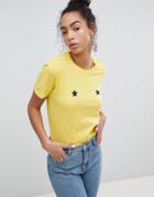 Adolescent Clothing T Shirt With Placement Stars - Yellow