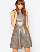 Vero Moda Shimmer Skater Dress - Silver Mink