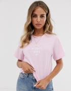 Miss Selfridge Tee With Slogan In Pink - Pink