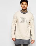 Underated Oversized Sweatshirt With Box Logo - Beige