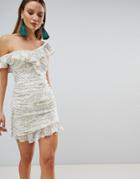 The Jetset Diaries Ruched Ruffle Mini Dress - White
