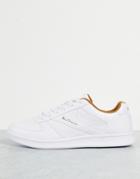 Ben Sherman Minimal Lace Up Sneakers In White And Beige