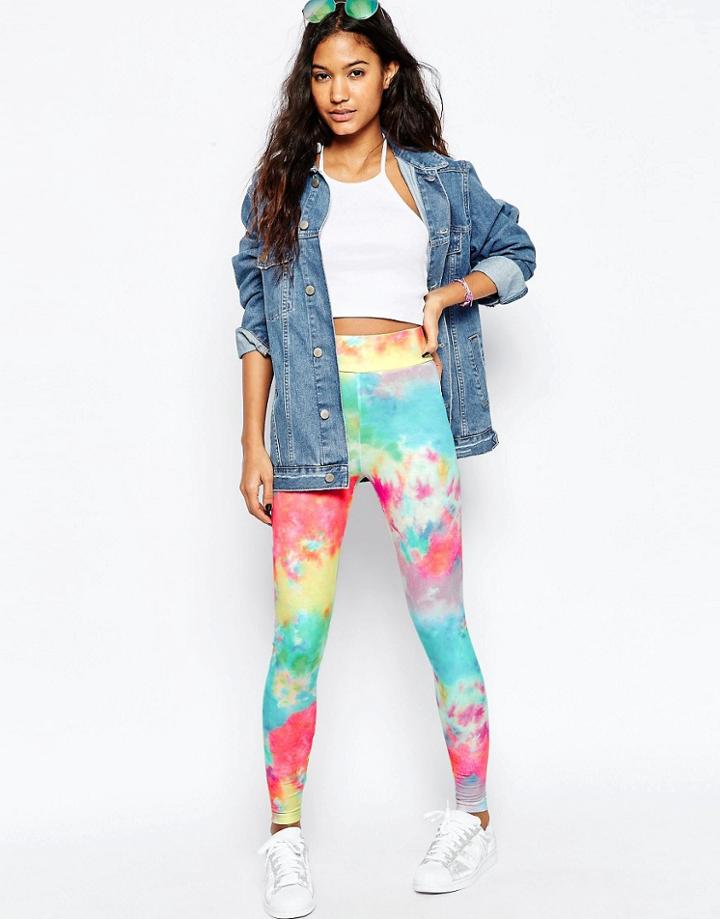 Asos Leggings In Bright Tie Dye - Multi
