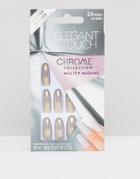 Elegant Touch Chrome Oval False Nails - Molten Madame - Pink