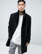 Avior Overcoat With Double Layer - Black