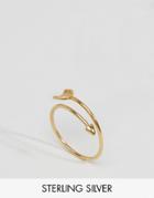 Asos Gold Plated Sterling Silver Arrow Ring - Gold