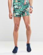 Hype Retro Shorts In Print - Blue