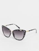 Lipsy Cat Eye Sunglasses With Gold Detail-brown